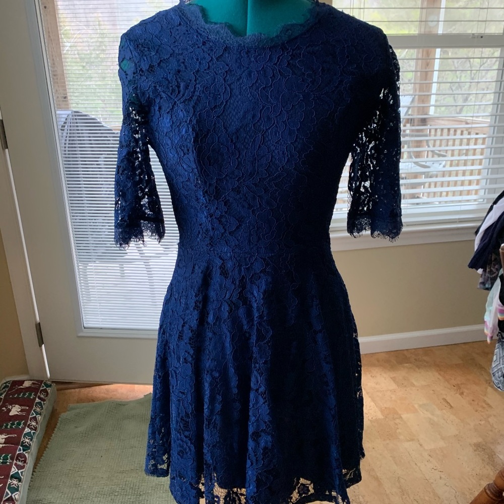 Blue lace dress